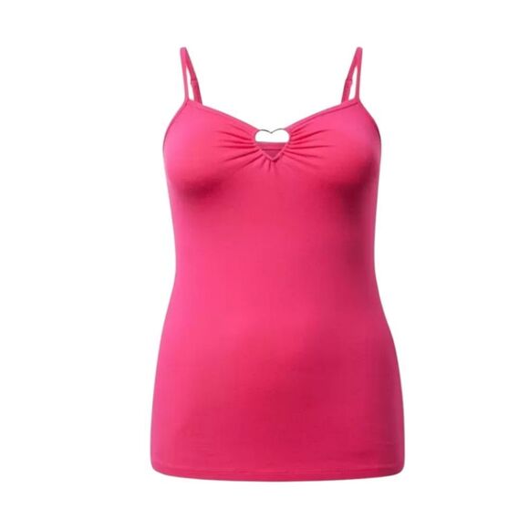 TORRID Plus Size Foxy Hot Pink Heart Ring Cami Tank Top 2X - Picture 5 of 14